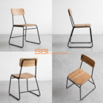 Ghế Cà Phê Gỗ Poplar Sắt Sơn Tĩnh Điện - Ảnh 2