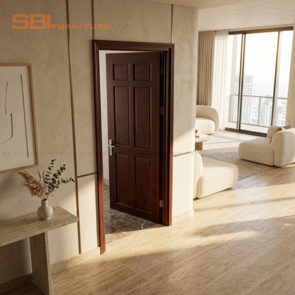 Cửa Phòng Gỗ Tràm Phủ Veneer Xoan