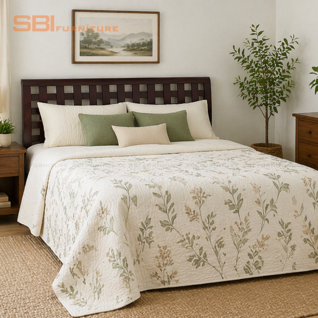 Giường Caro Gỗ Tràm Tự Nhiên - 2