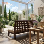 Sofa Caro Gỗ Tràm Bông Vàng (Không Tay Vịn)